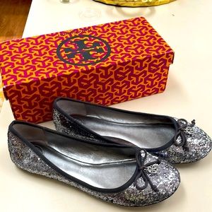 Tory Burch Chelsea Ballet Glitter Shoes